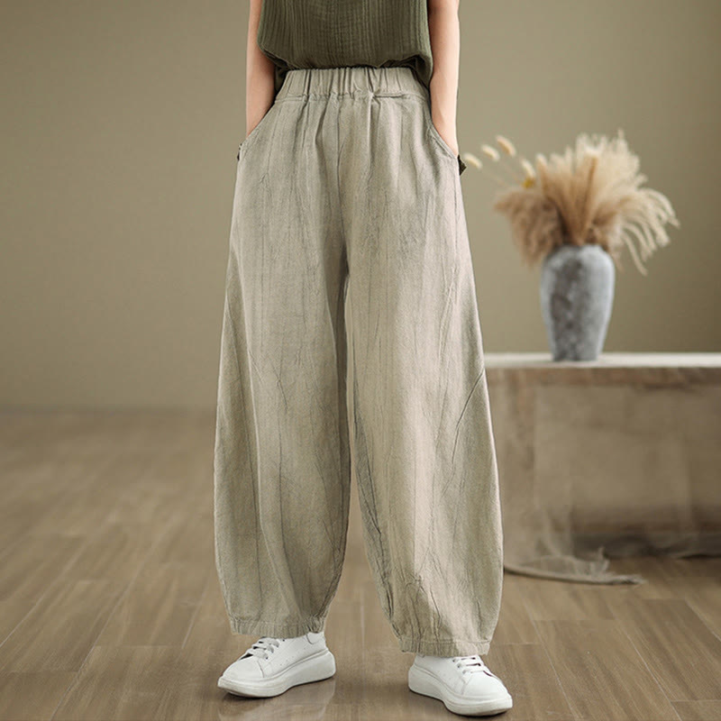Casual Plain Women's Harem Pants With Pockets