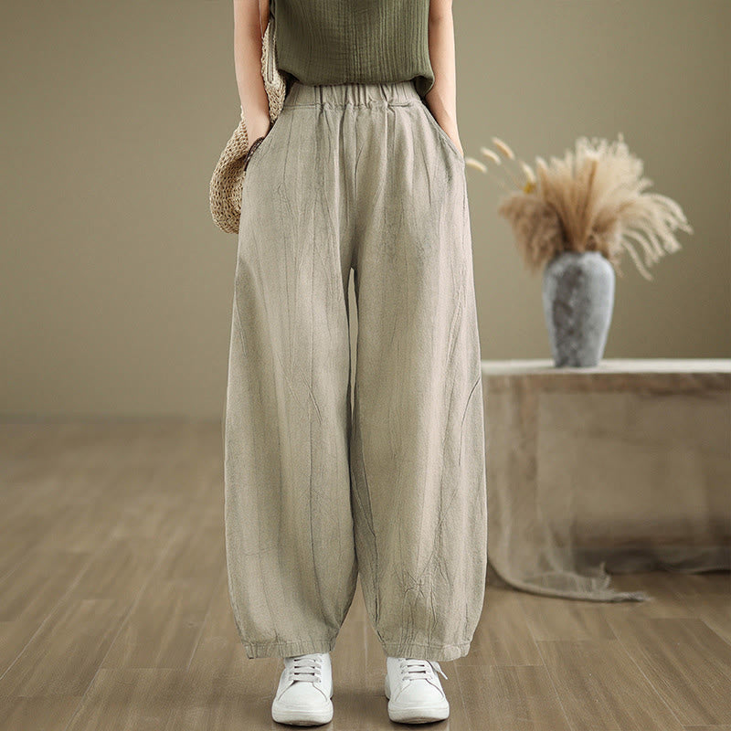 Casual Plain Women's Harem Pants With Pockets