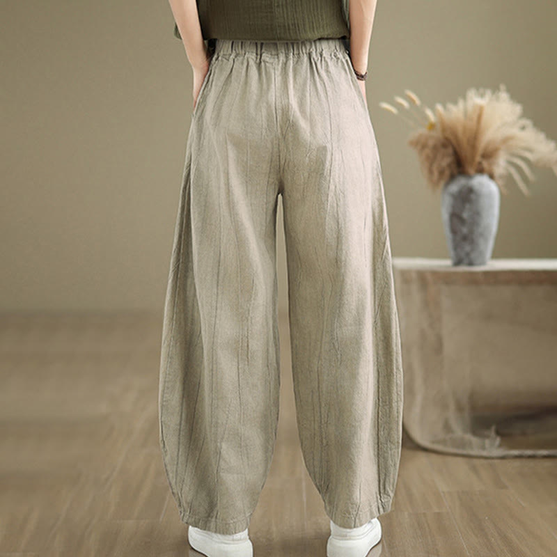 Casual Plain Women's Harem Pants With Pockets