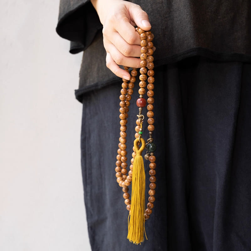 108 Mala Beads Bodhi Seed Wisdom Peace Tassel Bracelet