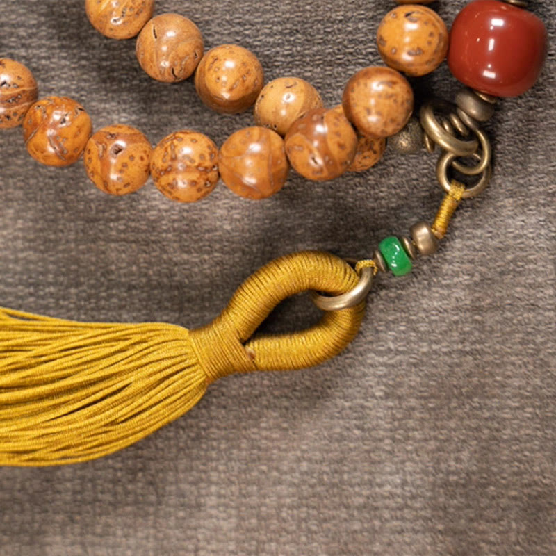 108 Mala Beads Bodhi Seed Wisdom Peace Tassel Bracelet