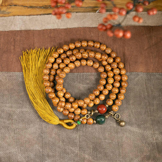 108 Mala Beads Bodhi Seed Wisdom Peace Tassel Bracelet
