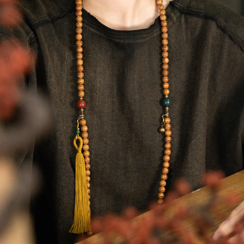 108 Mala Beads Bodhi Seed Wisdom Peace Tassel Bracelet