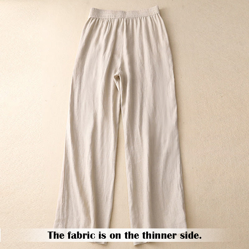 Summer Casual Simple Zipper Design Women's Wide Leg Pants With Pockets