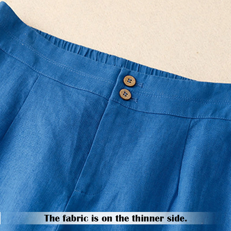 Summer Casual Simple Zipper Design Women's Wide Leg Pants With Pockets