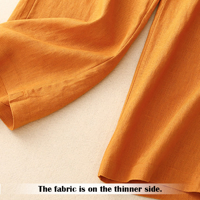 Summer Casual Simple Zipper Design Women's Wide Leg Pants With Pockets