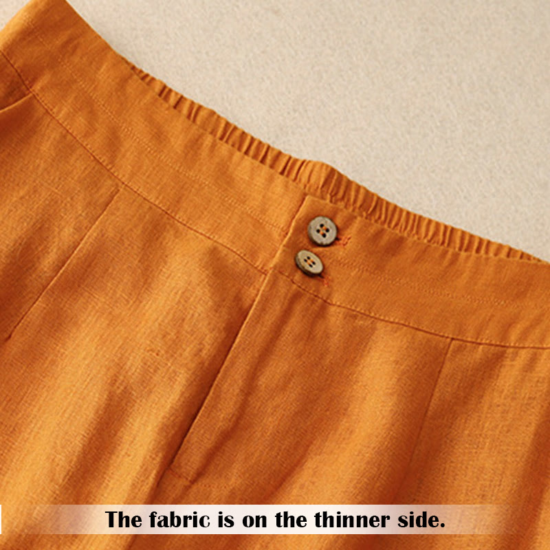 Summer Casual Simple Zipper Design Women's Wide Leg Pants With Pockets