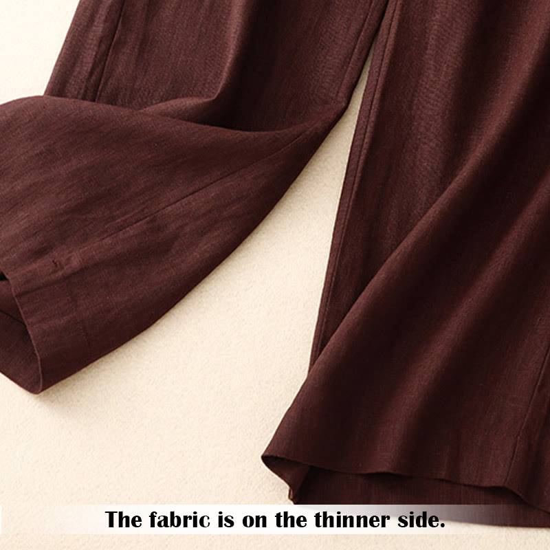 Summer Casual Simple Zipper Design Women's Wide Leg Pants With Pockets