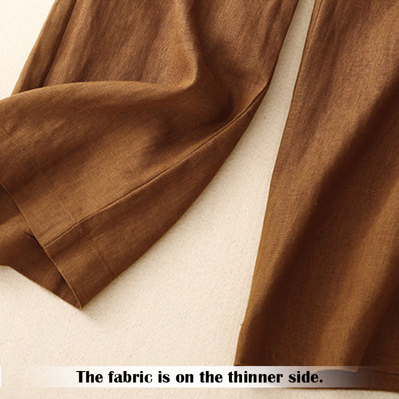 Summer Casual Simple Zipper Design Women's Wide Leg Pants With Pockets