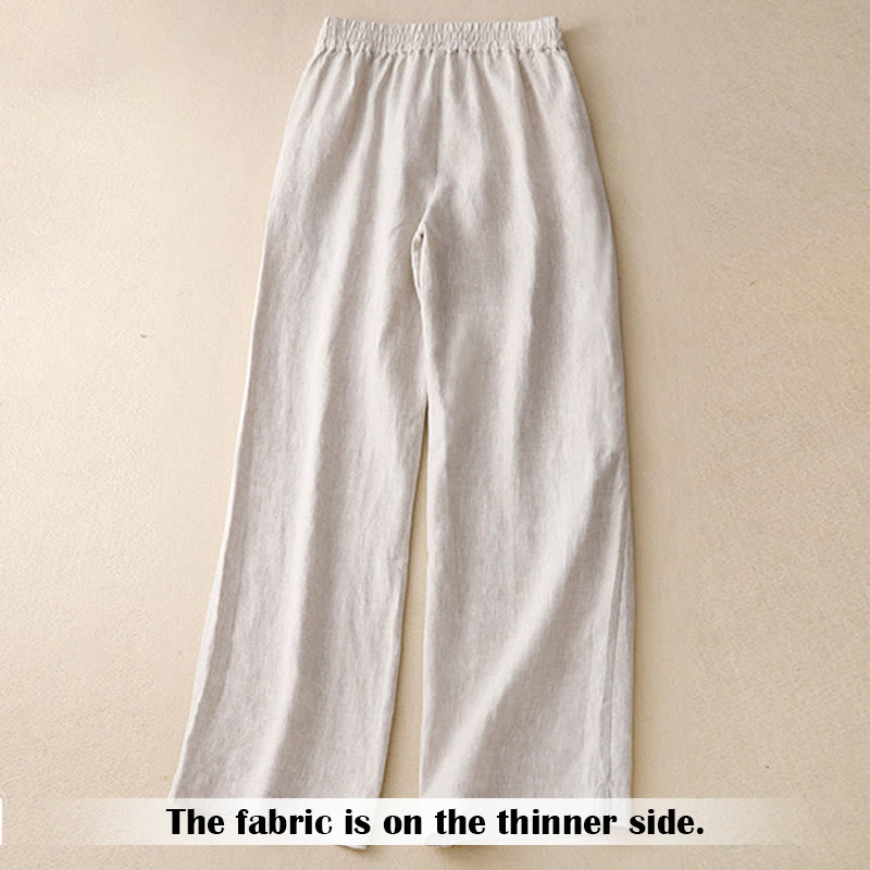 Summer Casual Simple Zipper Design Women's Wide Leg Pants With Pockets