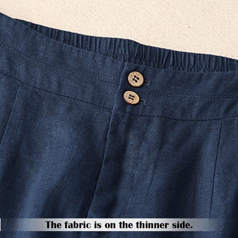 Summer Casual Simple Zipper Design Women's Wide Leg Pants With Pockets