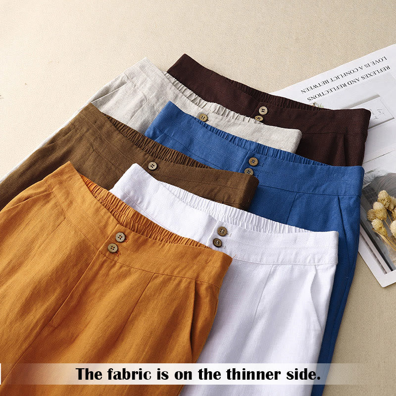 Summer Casual Simple Zipper Design Women's Wide Leg Pants With Pockets
