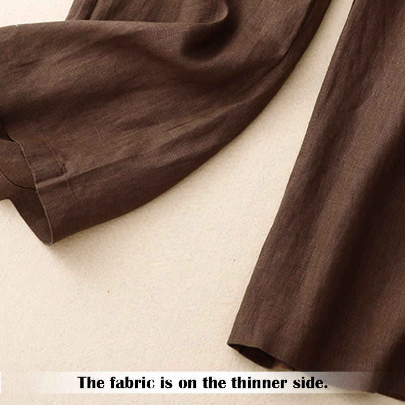 Summer Casual Simple Zipper Design Women's Wide Leg Pants With Pockets
