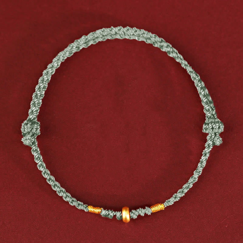 999 Gold Small Lucky Beads String Protection Luck Braided Bracelet Anklet