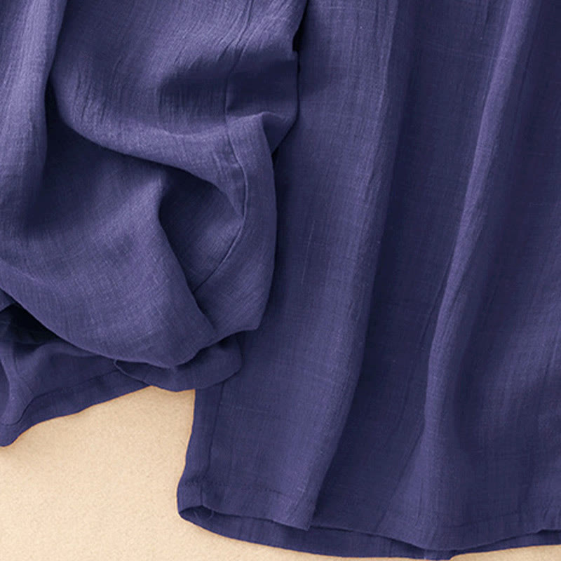 Spring Pure Color Drawstring Double Layer Women's Wide Leg Pants With Pockets
