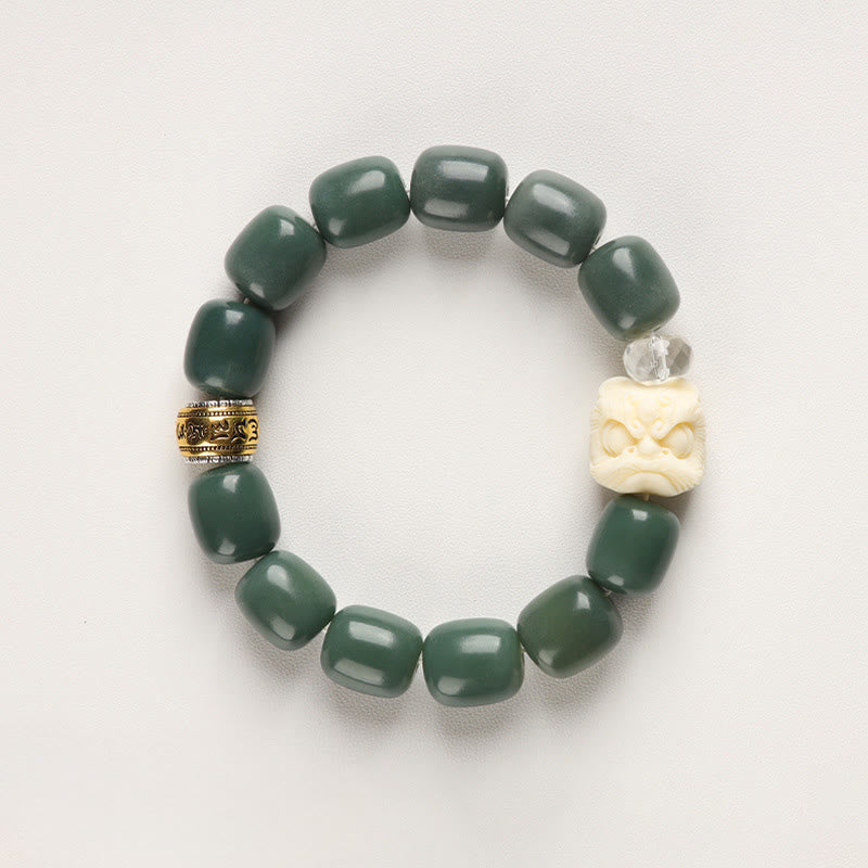 Bodhi Seed Om Mani Padme Hum Lion Head Peace Bracelet