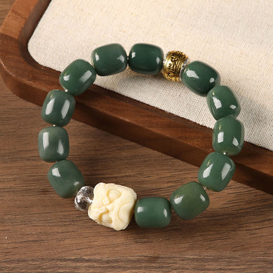 Bodhi Seed Om Mani Padme Hum Lion Head Peace Bracelet