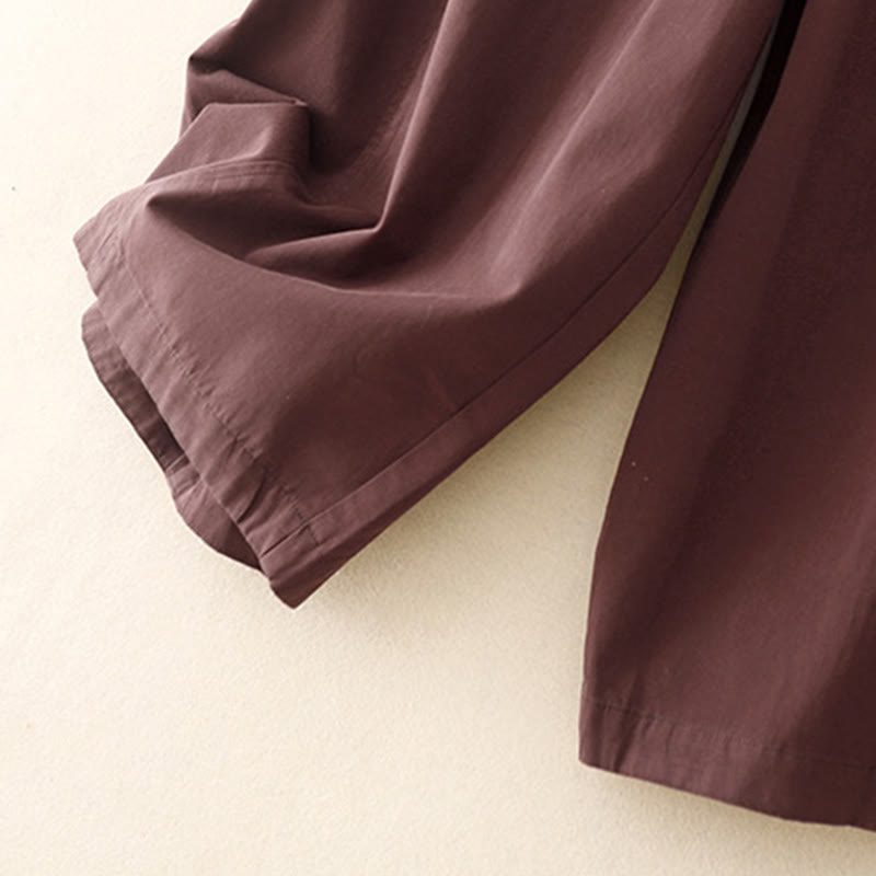 Plain 7-8 Length Women's Harem Cotton Pants With Pockets