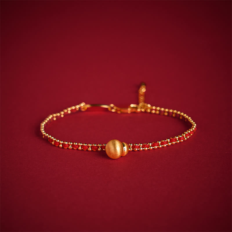 Red String Copper Brass Gourd Strength Wealth Bracelet