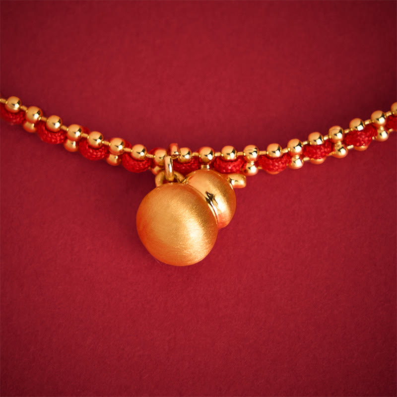 Red String Copper Brass Gourd Strength Wealth Bracelet