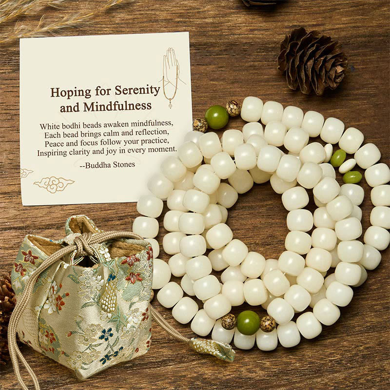 "Hoping for Serenity and Mindfulness" Bodhi Lotus Mala Includes Gift Message Card