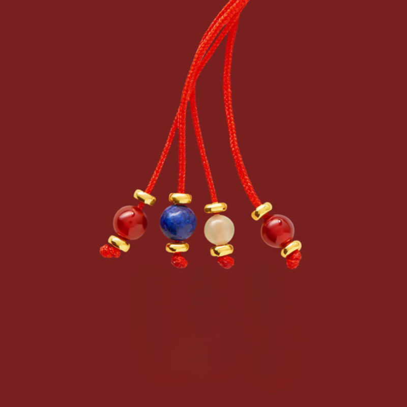 Copper Plated 18k Gold Year Of The Horse Fu Character Red String Luck Braided Bracelet