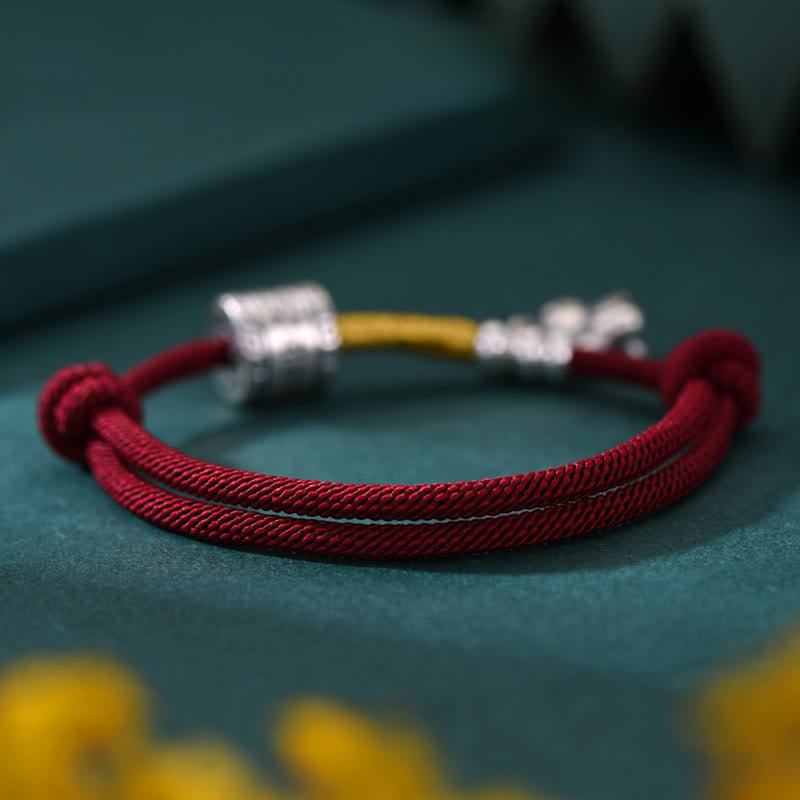 999 Sterling Silver Year Of The Horse Lucky Bead Protection Red Rope Bracelet