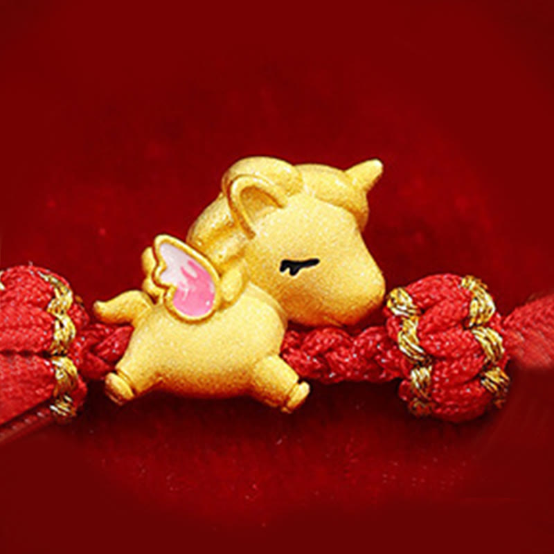 925 Sterling Silver Year Of The Horse Lucky Fortune Red String Strength Bracelet