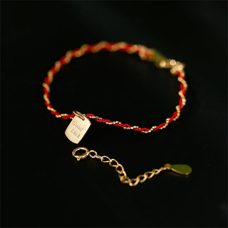 925 Sterling Silver Red String Good Luck Bracelet