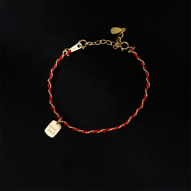 925 Sterling Silver Red String Good Luck Bracelet