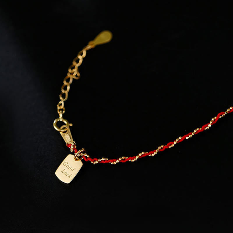 925 Sterling Silver Red String Good Luck Bracelet