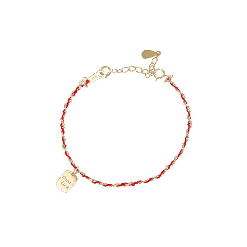 925 Sterling Silver Red String Good Luck Bracelet