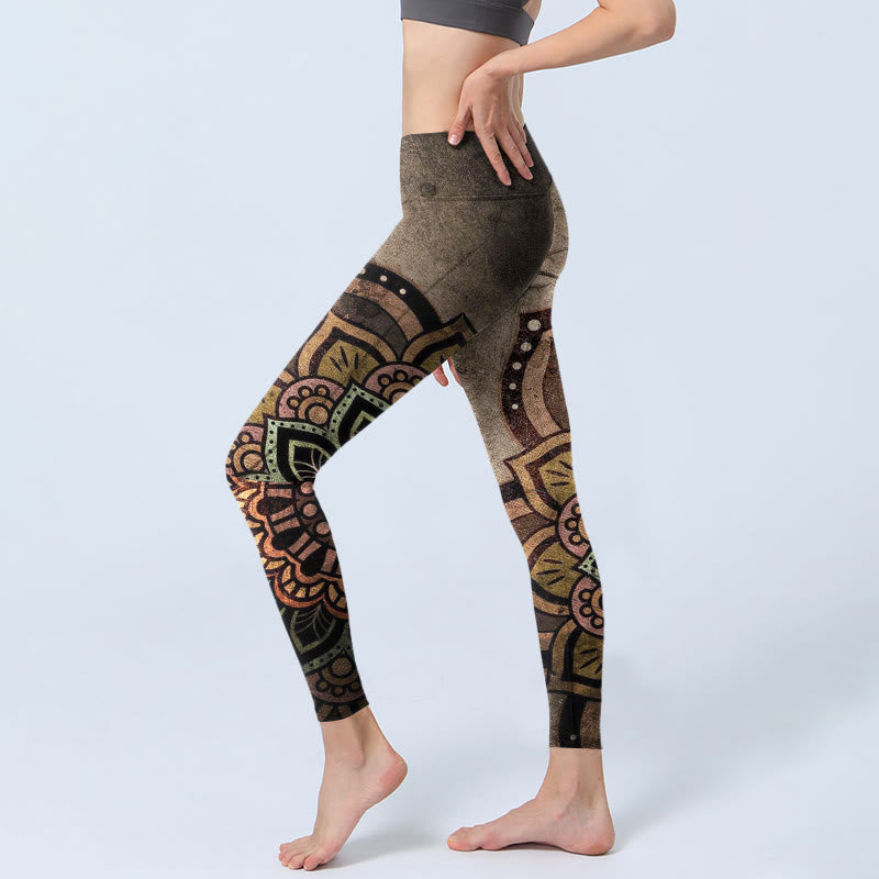 Mandala Print Design Gym Leggings Women's Yoga Pants