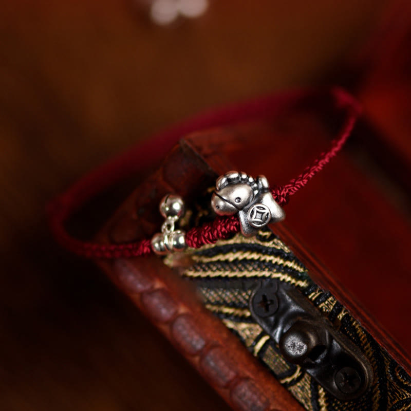 999 Sterling Silver Year Of The Horse 925 Sterling Silver Bell String Luck Child Adult Bracelet Anklet