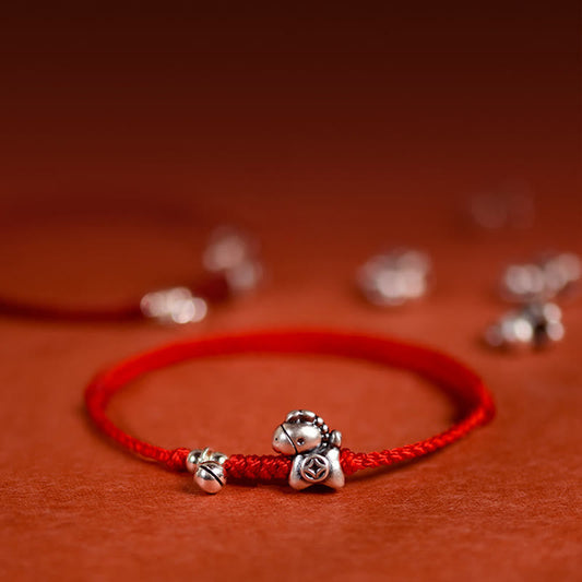 999 Sterling Silver Year Of The Horse 925 Sterling Silver Bell String Luck Child Adult Bracelet Anklet