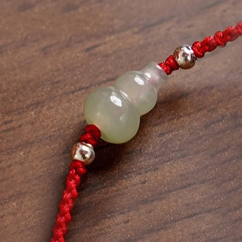 Gourd Hetian Jade Red String Prosperity Bracelet Anklet