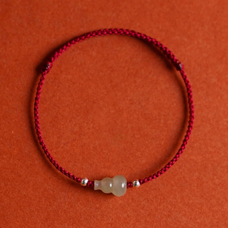 Gourd Hetian Jade Red String Prosperity Bracelet Anklet