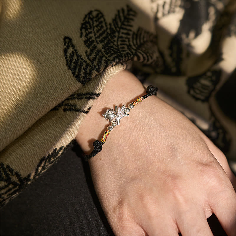 925 Sterling Silver Year Of The Horse Prosperity String Bracelet