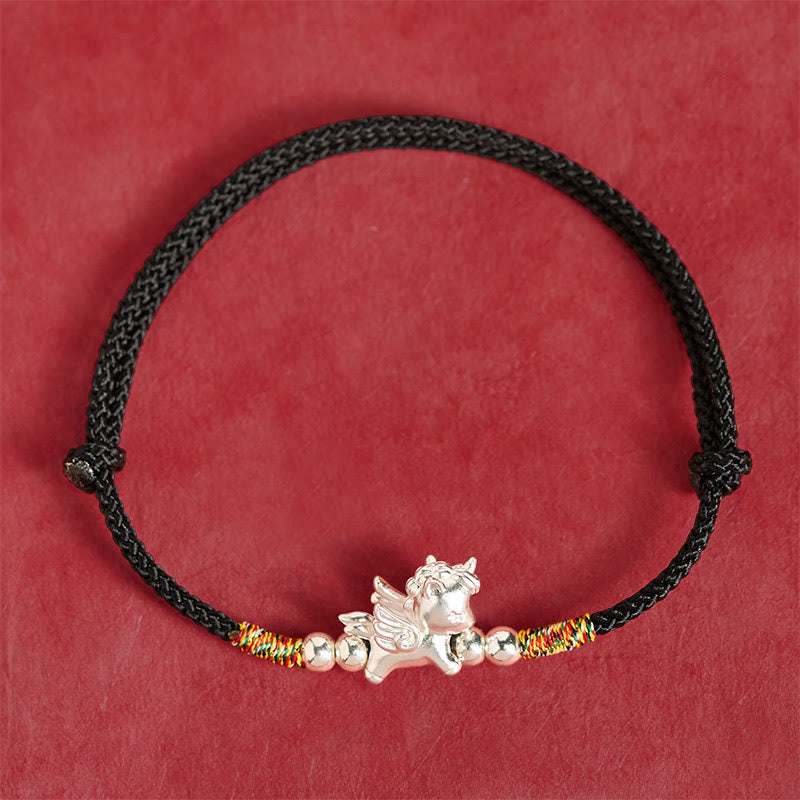 925 Sterling Silver Year Of The Horse Prosperity String Bracelet