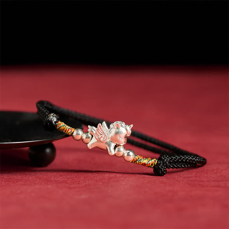 925 Sterling Silver Year Of The Horse Prosperity String Bracelet
