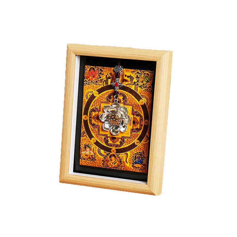Lotus Golden Ingot Thangka Photo Frame Ornament Home Decor