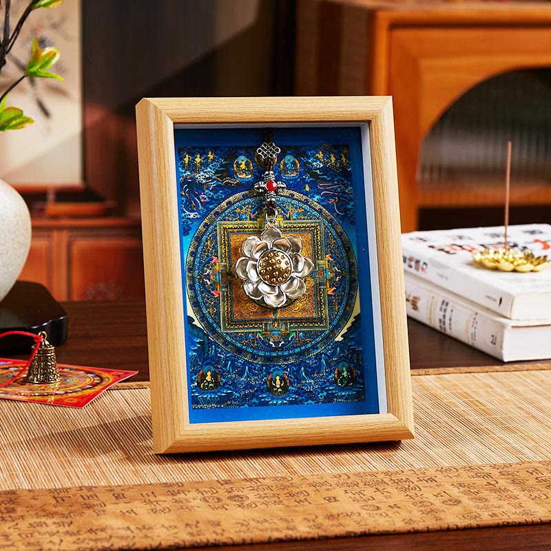 Lotus Golden Ingot Thangka Photo Frame Ornament Home Decor