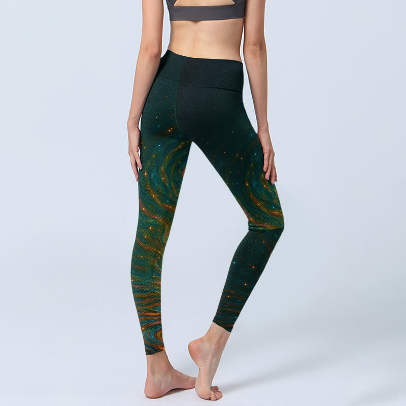 Gorgeous Lotus Water Ripples Pattern Print Gym Leggings Women's Yoga Pants