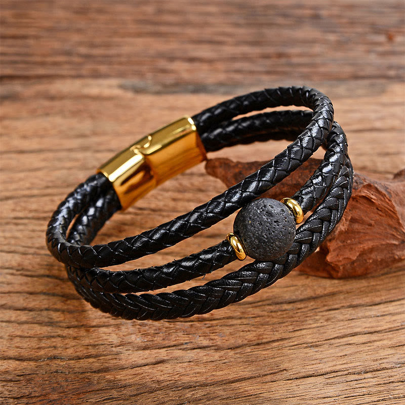 Multicolored Bead Green Tiger Eye Amethyst Craved Six True Words Leather Balance Bracelet