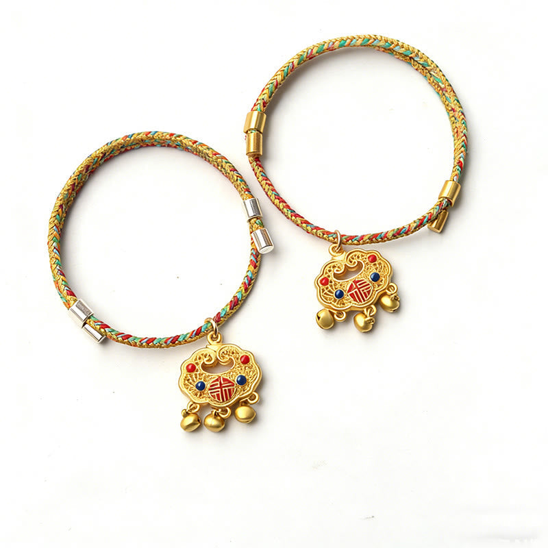 Handmade String Alloy Luck Blessings Adjustable Cats Small Dogs Pet Collar