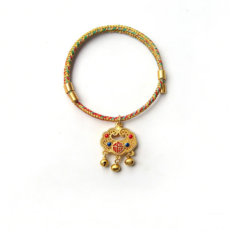 Handmade String Alloy Luck Blessings Adjustable Cats Small Dogs Pet Collar