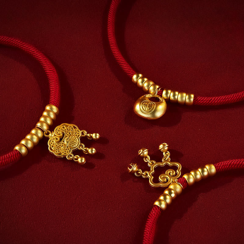 Red String Bead Protection Adjustable Cats Small Dogs Pet Collar