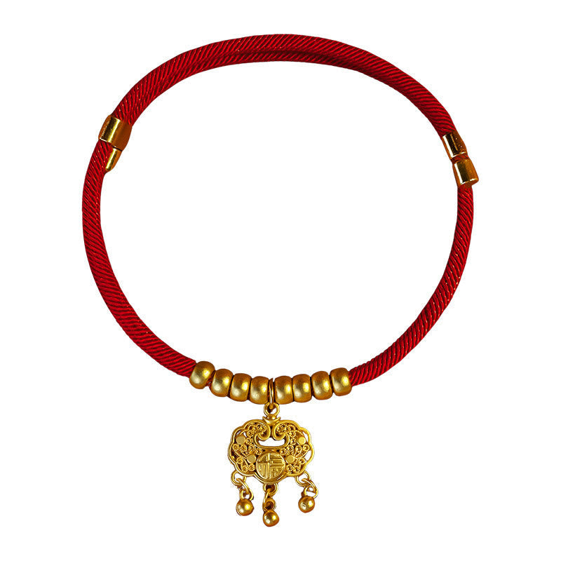 Red String Bead Protection Adjustable Cats Small Dogs Pet Collar