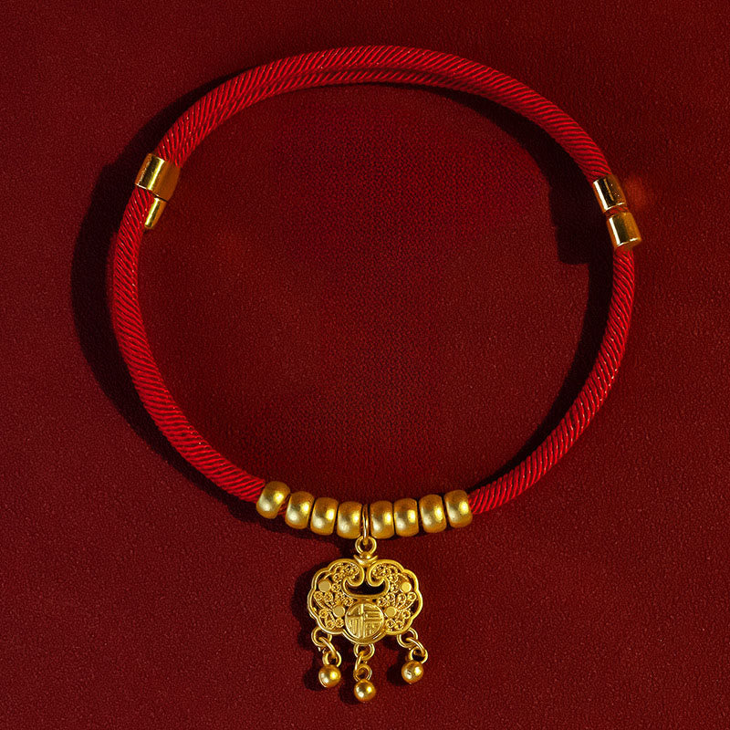 Red String Bead Protection Adjustable Cats Small Dogs Pet Collar