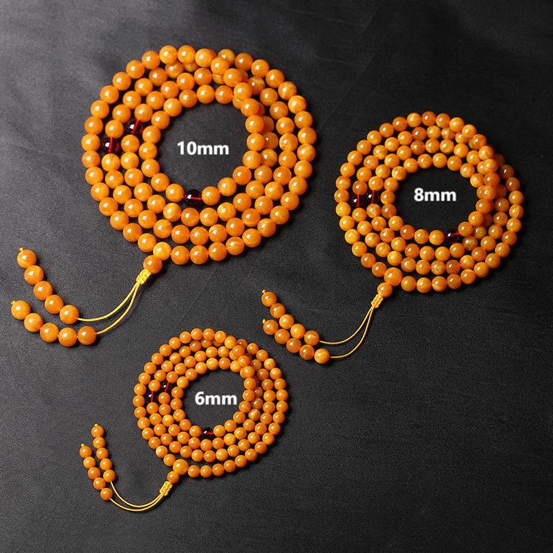 Tibetan Amber Round Bead Mala